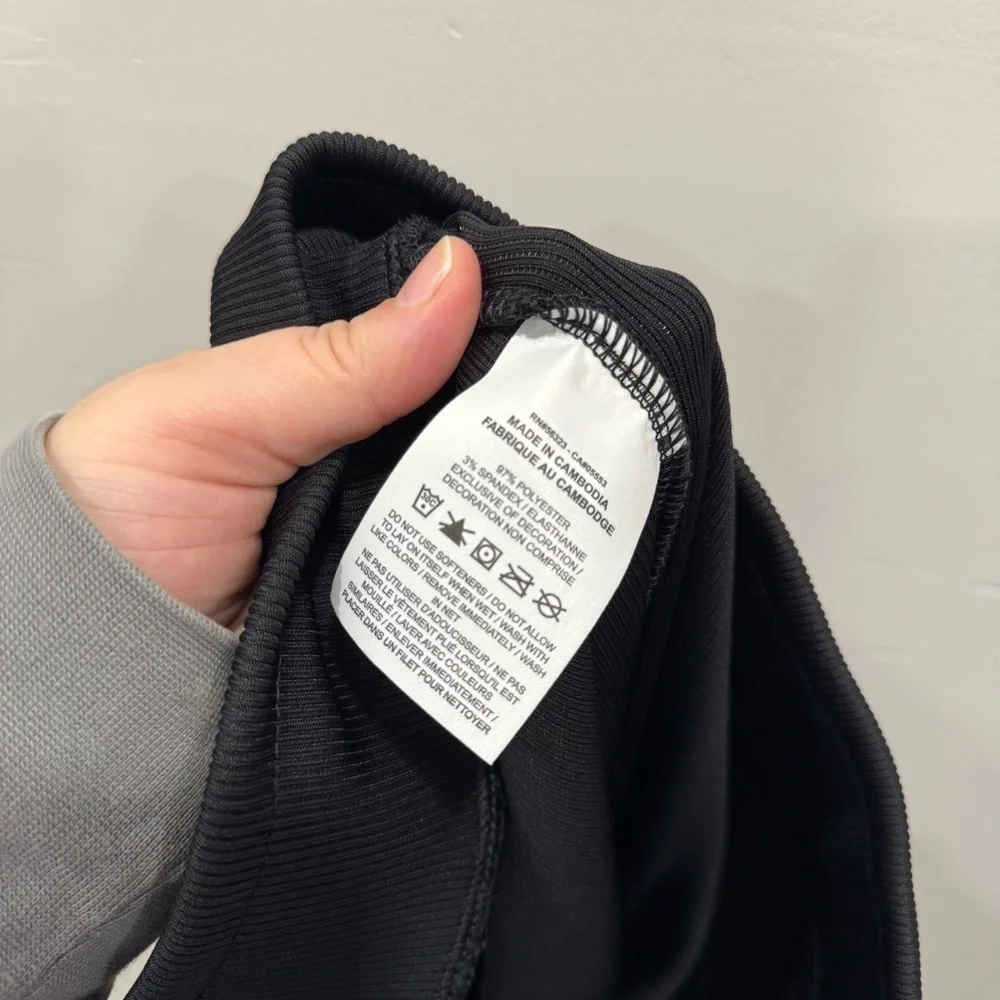 Nike Ribbed Black Wide Flare Leg Pants Medium